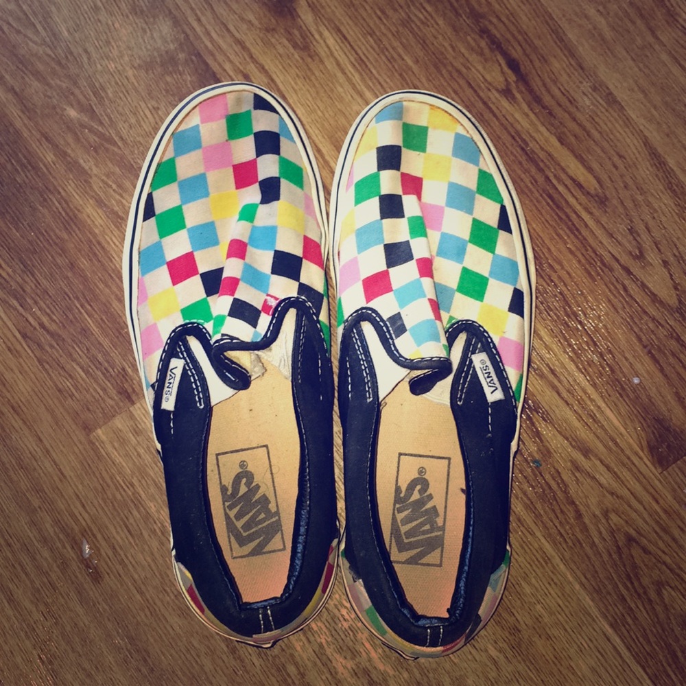 Multicolored Checkered Vans